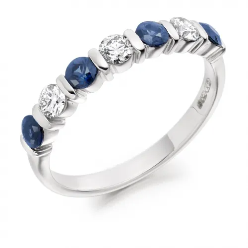 0.49ct Blue Sapphire Eternity Band White Gold